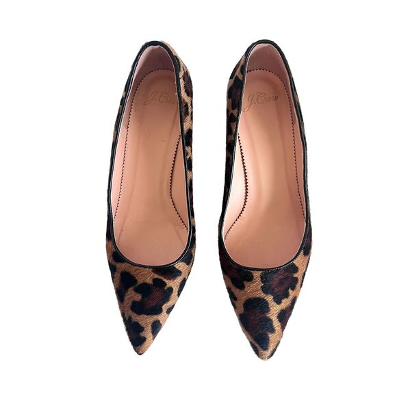 J. Crew Laney Mid Heel Pumps in Leopard Print Calf Hair Women's Size 6.5 - Picture 3 of 11
